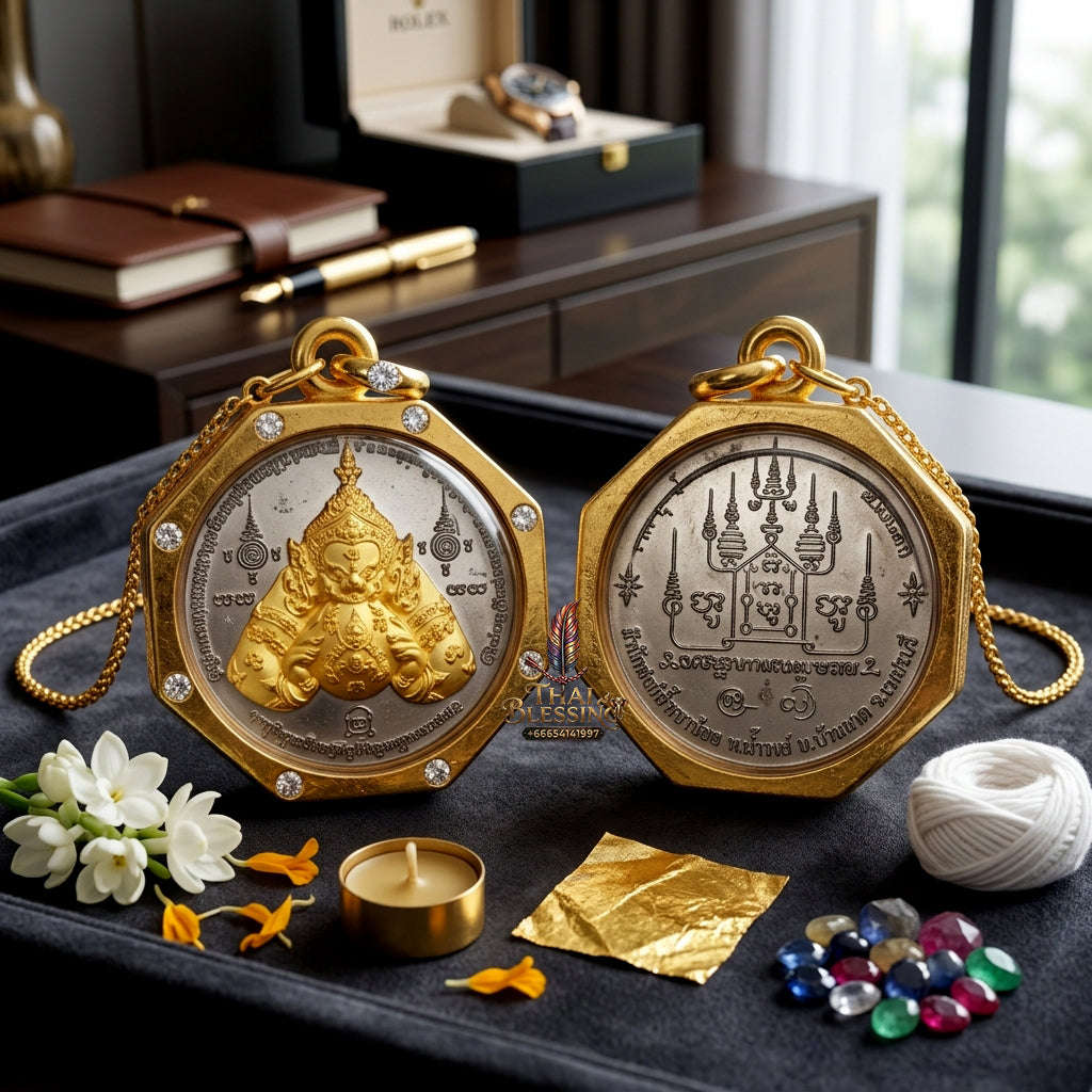 ✨ Authentic Phra Rahu Song Rit Amulet – Sacred Black Rhodium Bronze Thai Talisman for Instant Luck, Wealth Attraction & Darkness Protection (Blessed by Phra-achan Lek) Thai Blessing Co By RURUECHA