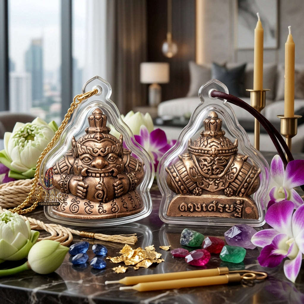 ✨ Authentic Phra Rahu Wealth Talisman – Bronze Satin Finish, Khao Cha-Om Temple 2025 Edition – Ultimate Wealth & Fortune Magnet Thai Blessing Co By RURUECHA