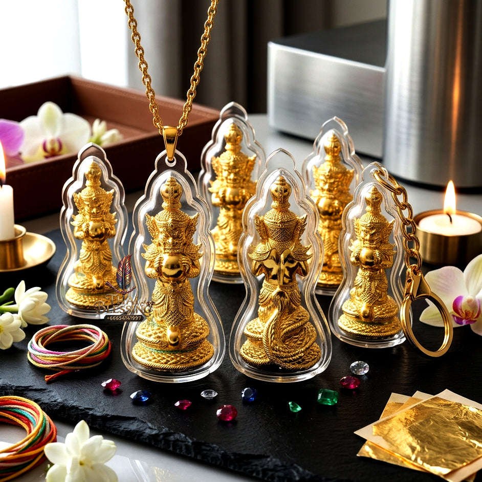 ✨ Authentic Phra Rahu Wealth Talisman – Premium Gold Plated Bronze, Luang Phor Sern, Wat Kao Luang Aat 2021 Edition – The Ultimate Prosperity Magnet Thai Blessing Co By RURUECHA