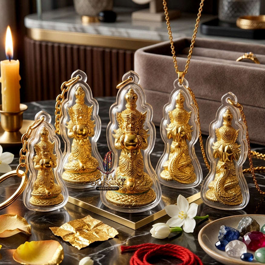 ✨ Authentic Phra Rahu Wealth Talisman – Premium Gold Plated Bronze, Luang Phor Sern, Wat Kao Luang Aat 2021 Edition – The Ultimate Prosperity Magnet Thai Blessing Co By RURUECHA