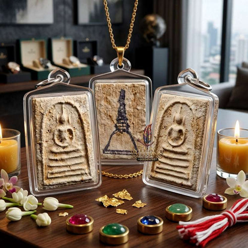 Authentic Phra Somdej Bang Khun Phrom Retro Edition 2547 - Sacred Holy Water Soaked Wealth Protection Amulet from Wat Bang Khun Phrom Thai Blessing Co By RURUECHA