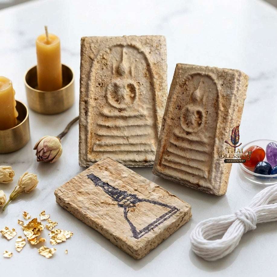 Authentic Phra Somdej Bang Khun Phrom Retro Edition 2547 - Sacred Holy Water Soaked Wealth Protection Amulet from Wat Bang Khun Phrom Thai Blessing Co By RURUECHA