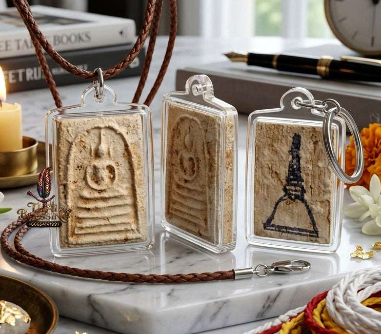 Authentic Phra Somdej Bang Khun Phrom Retro Edition 2547 - Sacred Holy Water Soaked Wealth Protection Amulet from Wat Bang Khun Phrom Thai Blessing Co By RURUECHA