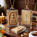 Authentic Phra Somdej Chok Dee Mee Suk Good Luck Happiness Amulet 2547 - Sacred Buddha Powder Wealth Luck Protection Talisman by Luang Pu Hong, Wat Phetchaburi Thai Blessing Co By RURUECHA