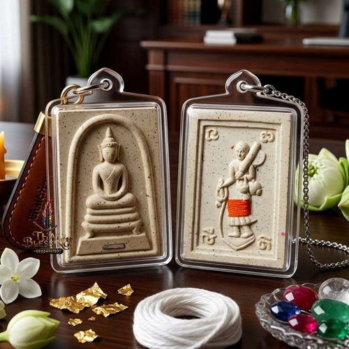 Authentic Phra Somdej Lang Phra Siwalee Wealth Attraction Amulet 2563 - Sacred White Buddha Powder Maha Lap Talisman by Luang Phor Wichai, Wat Hua Den Thai Blessing Co By RURUECHA