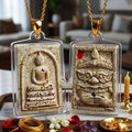 Authentic Phra Somdej Lang Rahu Wealth Protection Amulet 2557 - Sacred Buddha Powder Rahu Back Talisman by Luang Pu Key, Wat Sri Lam Yong Thai Blessing Co By RURUECHA
