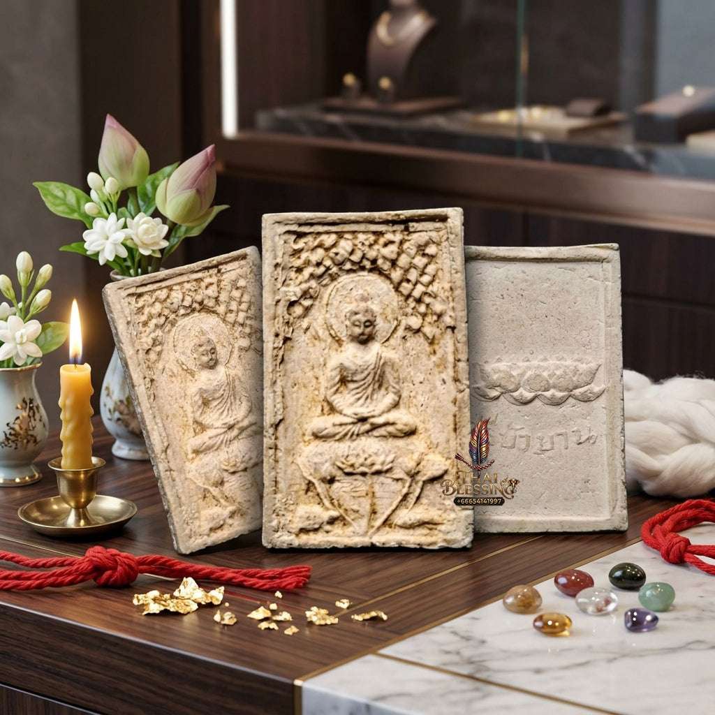 Authentic Phra Somdej Prok Bodhi Bua 4 La Wealth Protection Amulet 2513 - Sacred Lotus Bodhi Shelter Talisman from Wat Sri Bua Ban, Suphanburi