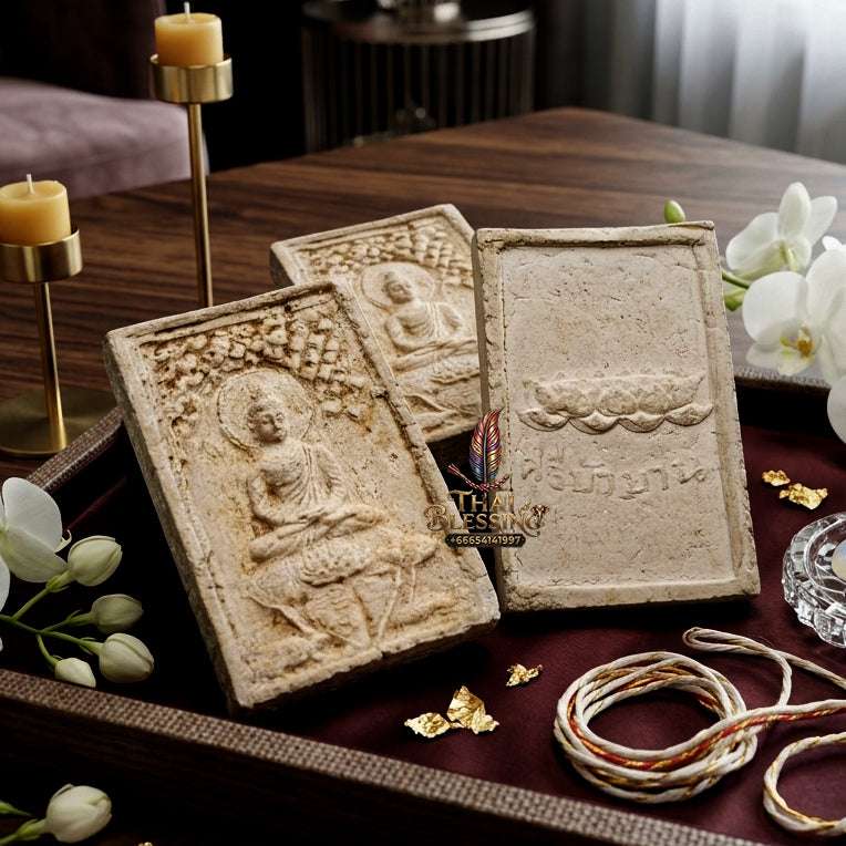 Authentic Phra Somdej Prok Bodhi Bua 4 La Wealth Protection Amulet 2513 - Sacred Lotus Bodhi Shelter Talisman from Wat Sri Bua Ban, Suphanburi