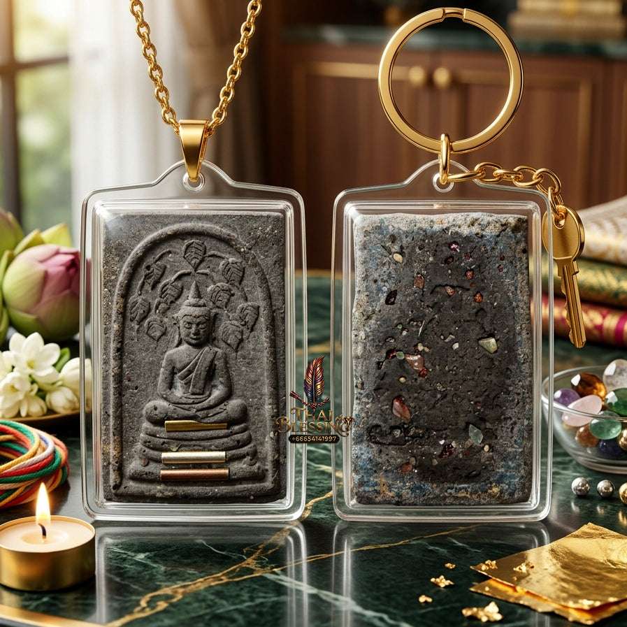 Authentic Phra Somdej Prok Bodhi Jumbo Wealth Metta Protection Amulet 2564 - Sacred Black Herbal Powder Bodhi Tree Shelter Talisman by Ajahn Plian Hatthayanon Thai Blessing Co By RURUECHA