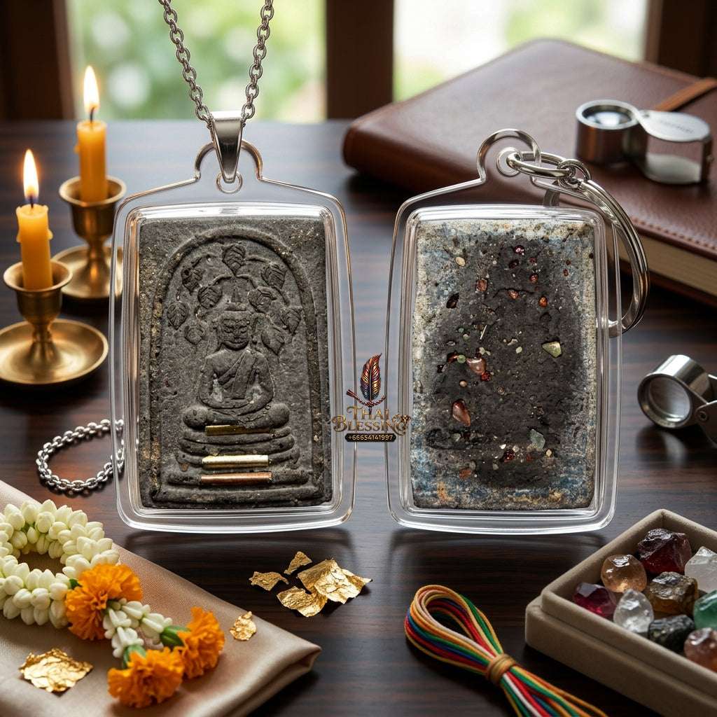 Authentic Phra Somdej Prok Bodhi Jumbo Wealth Metta Protection Amulet 2564 - Sacred Black Herbal Powder Bodhi Tree Shelter Talisman by Ajahn Plian Hatthayanon Thai Blessing Co By RURUECHA