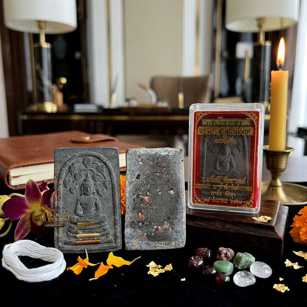 Authentic Phra Somdej Prok Bodhi Jumbo Wealth Metta Protection Amulet 2564 - Sacred Black Herbal Powder Bodhi Tree Shelter Talisman by Ajahn Plian Hatthayanon Thai Blessing Co By RURUECHA