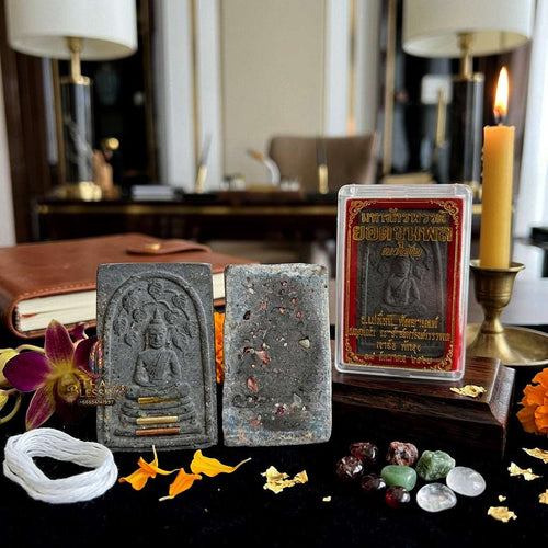 Authentic Phra Somdej Prok Bodhi Jumbo Wealth Metta Protection Amulet 2564 - Sacred Black Herbal Powder Bodhi Tree Shelter Talisman by Ajahn Plian Hatthayanon Thai Blessing Co By RURUECHA