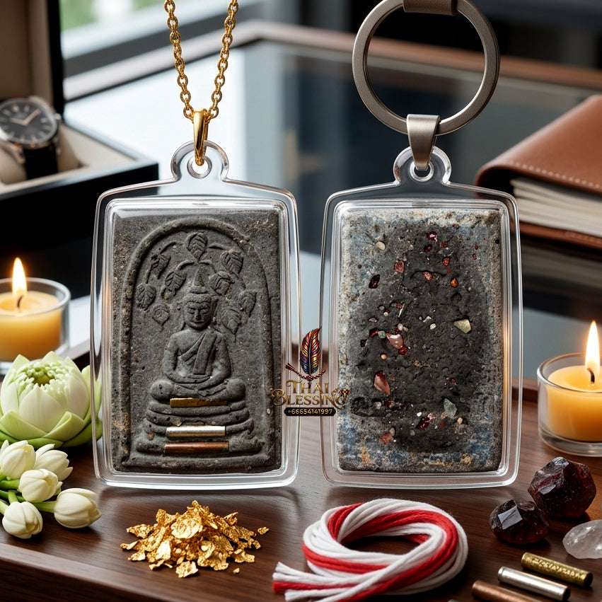 Authentic Phra Somdej Prok Bodhi Jumbo Wealth Metta Protection Amulet 2564 - Sacred Black Herbal Powder Bodhi Tree Shelter Talisman by Ajahn Plian Hatthayanon Thai Blessing Co By RURUECHA
