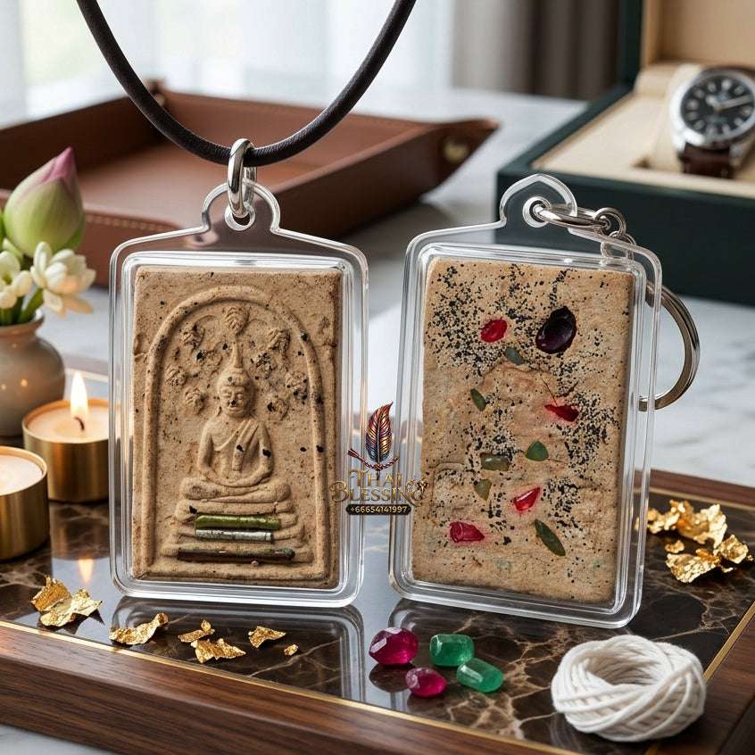 Authentic Phra Somdej Prok Bodhi Jumbo Wealth Protection Amulet 2564 - Sacred White Herbal Powder Bodhi Tree Shelter Talisman by Ajahn Plian Hatthayanon Thai Blessing Co By RURUECHA