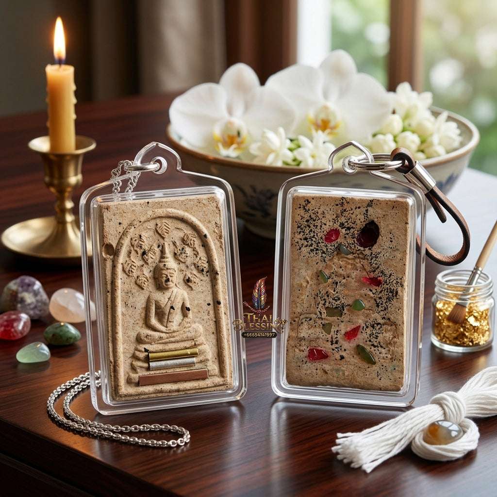 Authentic Phra Somdej Prok Bodhi Jumbo Wealth Protection Amulet 2564 - Sacred White Herbal Powder Bodhi Tree Shelter Talisman by Ajahn Plian Hatthayanon Thai Blessing Co By RURUECHA