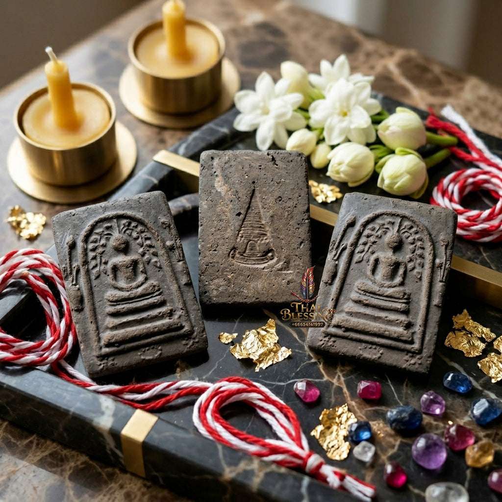 Authentic Phra Somdej Prok Bodhi Wealth Protection Amulet - Sacred Buddha Powder Bodhi Shelter Talisman by Chao Khun Thiang, Wat Rakhang Khositaram Bangkok