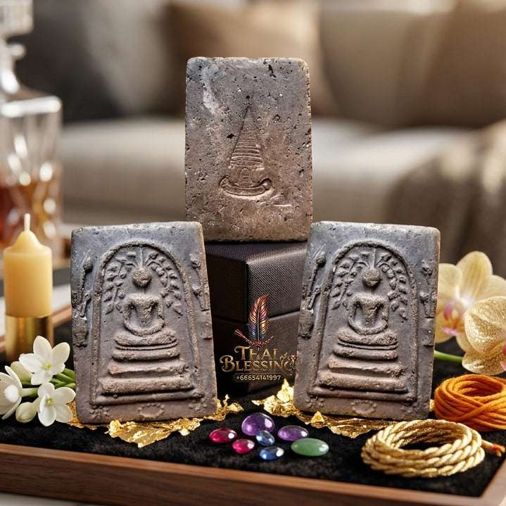 Authentic Phra Somdej Prok Bodhi Wealth Protection Amulet - Sacred Buddha Powder Bodhi Shelter Talisman by Chao Khun Thiang, Wat Rakhang Khositaram Bangkok
