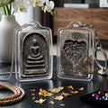 Authentic Phra Somdej Run 1 Wealth Protection Amulet - Sacred Buddha Powder Talisman by Luang Pu Pha Khao, Wat Sri Mani Roi Et