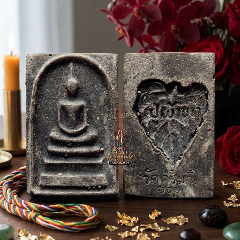 Authentic Phra Somdej Run 1 Wealth Protection Amulet - Sacred Buddha Powder Talisman by Luang Pu Pha Khao, Wat Sri Mani Roi Et