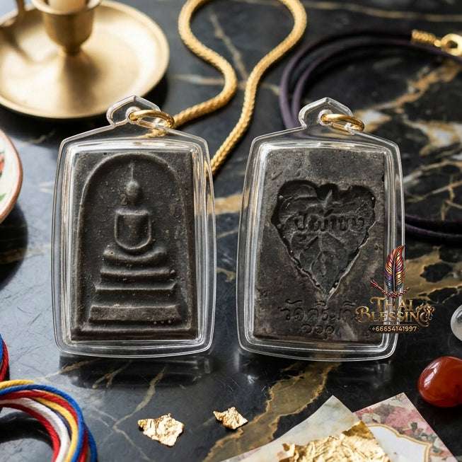 Authentic Phra Somdej Run 1 Wealth Protection Amulet - Sacred Buddha Powder Talisman by Luang Pu Pha Khao, Wat Sri Mani Roi Et