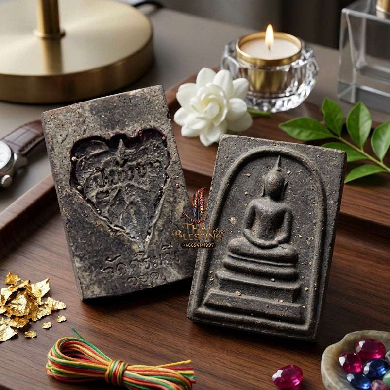 Authentic Phra Somdej Run 1 Wealth Protection Amulet - Sacred Buddha Powder Talisman by Luang Pu Pha Khao, Wat Sri Mani Roi Et