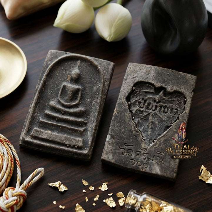 Authentic Phra Somdej Run 1 Wealth Protection Amulet - Sacred Buddha Powder Talisman by Luang Pu Pha Khao, Wat Sri Mani Roi Et