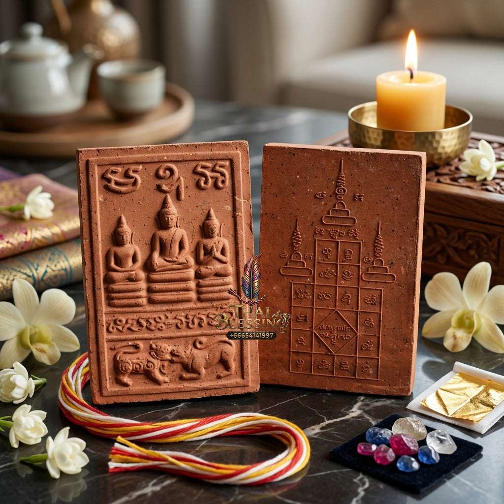 Authentic Phra Somdej Singh Pon Huey Suea Non Kin Wealth Protection Maha Lap Metta Amulet 2553 - Sacred Herbal Powder Klaewklad Kongkraphan Talisman by Luang Pu Somchai, Wat Kongkha Thai Blessing Co By RURUECHA