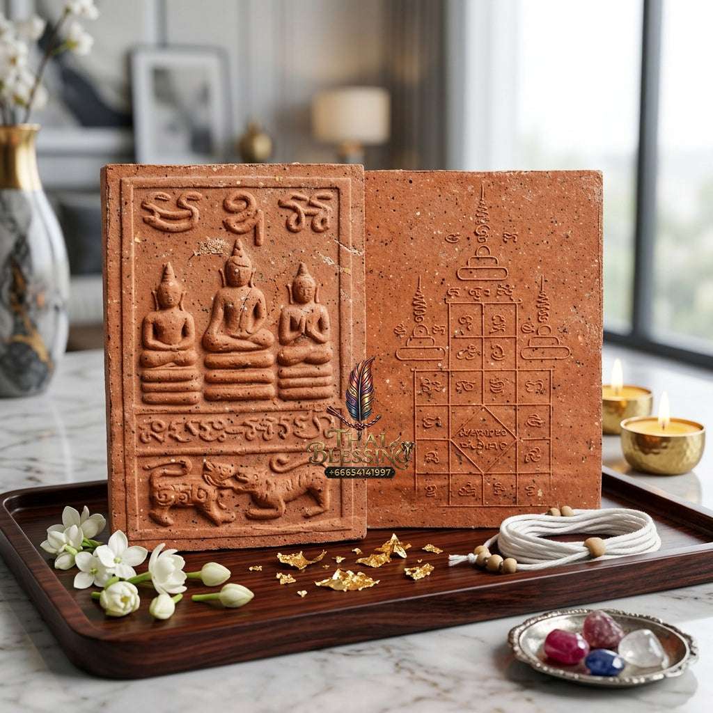 Authentic Phra Somdej Singh Pon Huey Suea Non Kin Wealth Protection Maha Lap Metta Amulet 2553 - Sacred Herbal Powder Klaewklad Kongkraphan Talisman by Luang Pu Somchai, Wat Kongkha Thai Blessing Co By RURUECHA