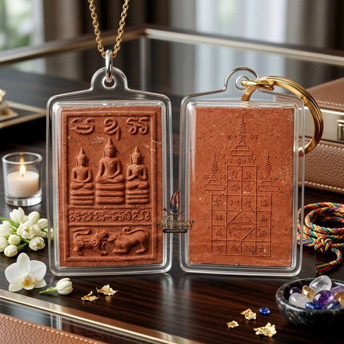 Authentic Phra Somdej Singh Pon Huey Suea Non Kin Wealth Protection Maha Lap Metta Amulet 2553 - Sacred Herbal Powder Klaewklad Kongkraphan Talisman by Luang Pu Somchai, Wat Kongkha Thai Blessing Co By RURUECHA