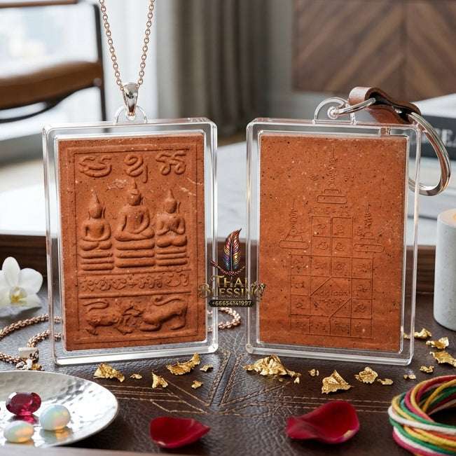 Authentic Phra Somdej Singh Pon Huey Suea Non Kin Wealth Protection Maha Lap Metta Amulet 2553 - Sacred Herbal Powder Klaewklad Kongkraphan Talisman by Luang Pu Somchai, Wat Kongkha Thai Blessing Co By RURUECHA