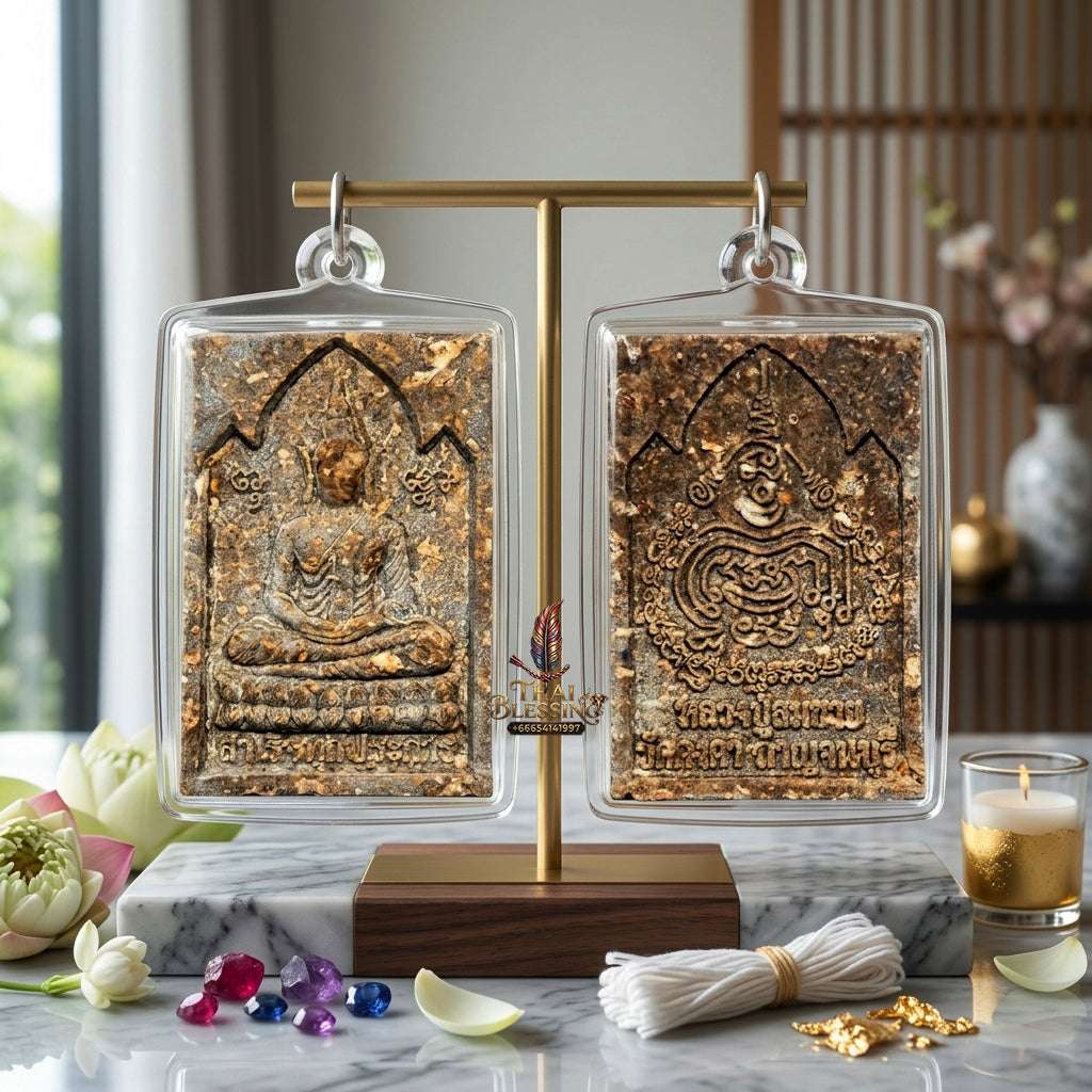 Authentic Phra Somdej Success in All Wishes Fulfillment Amulet 2555 - Sacred 108 Herbs Wealth Attraction Metta Protection Talisman by Luang Pu Somchai, Wat Kongkha Thai Blessing Co By RURUECHA