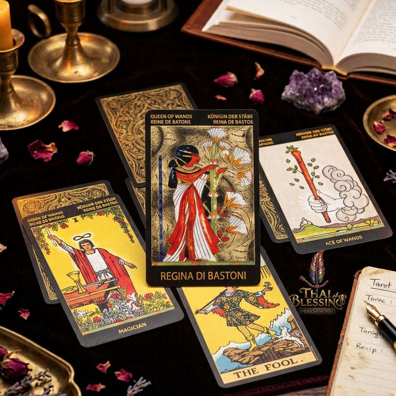 Authentic Rider-Waite Tarot Cards Deck (78-Card Set with Guidebook) - Top-Rated Beginner Friendly Fortune Telling & Tabletop Divination Spiritual Art Collectible Thai Blessing Co By RURUECHA