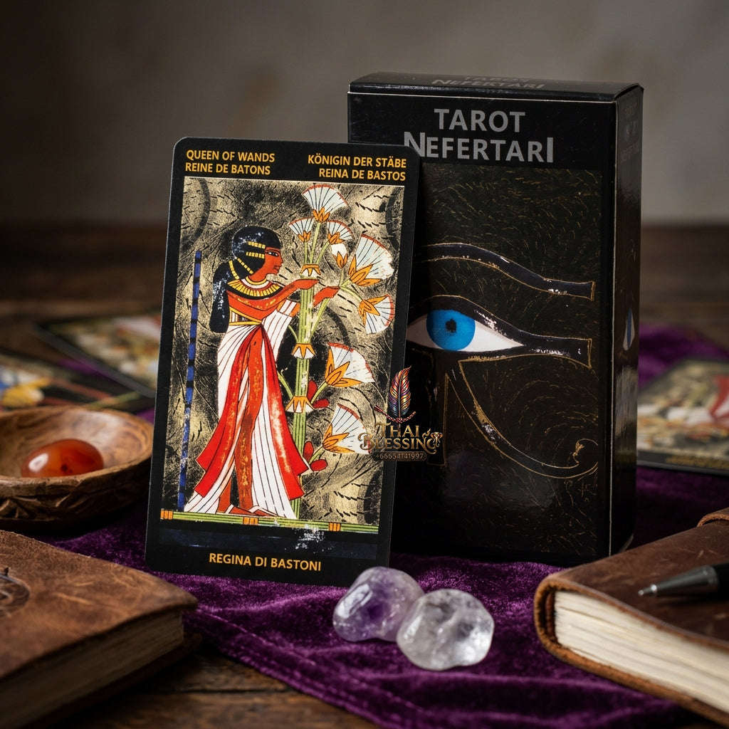 Authentic Rider-Waite Tarot Cards Deck (78-Card Set with Guidebook) - Top-Rated Beginner Friendly Fortune Telling & Tabletop Divination Spiritual Art Collectible Thai Blessing Co By RURUECHA