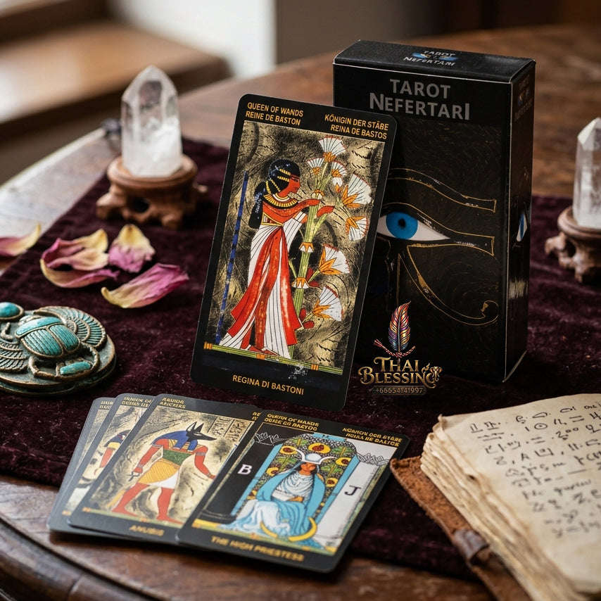 Authentic Rider-Waite Tarot Cards Deck (78-Card Set with Guidebook) - Top-Rated Beginner Friendly Fortune Telling & Tabletop Divination Spiritual Art Collectible Thai Blessing Co By RURUECHA