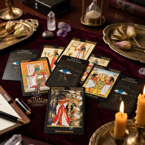 Authentic Rider-Waite Tarot Cards Deck (78-Card Set with Guidebook) - Top-Rated Beginner Friendly Fortune Telling & Tabletop Divination Spiritual Art Collectible Thai Blessing Co By RURUECHA