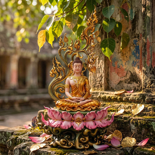 Authentic Sacred Grand Monumental Thai Fine Art Bronze Statue "Phra Phuttha Barami Bodhiyan" (80 cm High Monumental Altar Size - Excl. Marble Base) Thai Blessing Co By RURUECHA