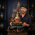 Authentic Sacred Grand Monumental Thai Fine Art Bronze Statue "Phra Phuttha Barami Bodhiyan" (9 Inch Lap / 80 cm High Altar Size B.E. 2568) Thai Blessing Co By RURUECHA