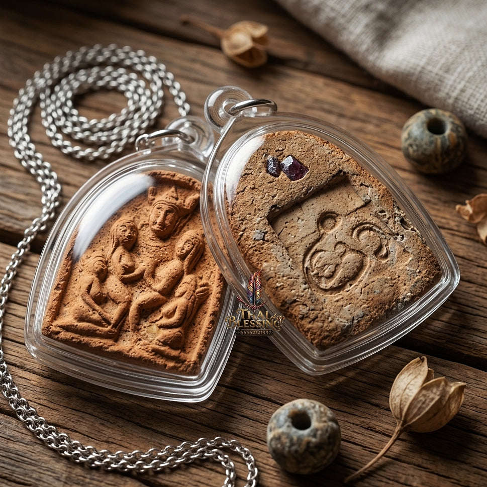 Authentic Sacred Lanna Phaya Khao Kham Golden Horned Lord Charm & Wealth Attraction Amulet (Sacred Herbal Medicine Powder) Thai Blessing Co By RURUECHA