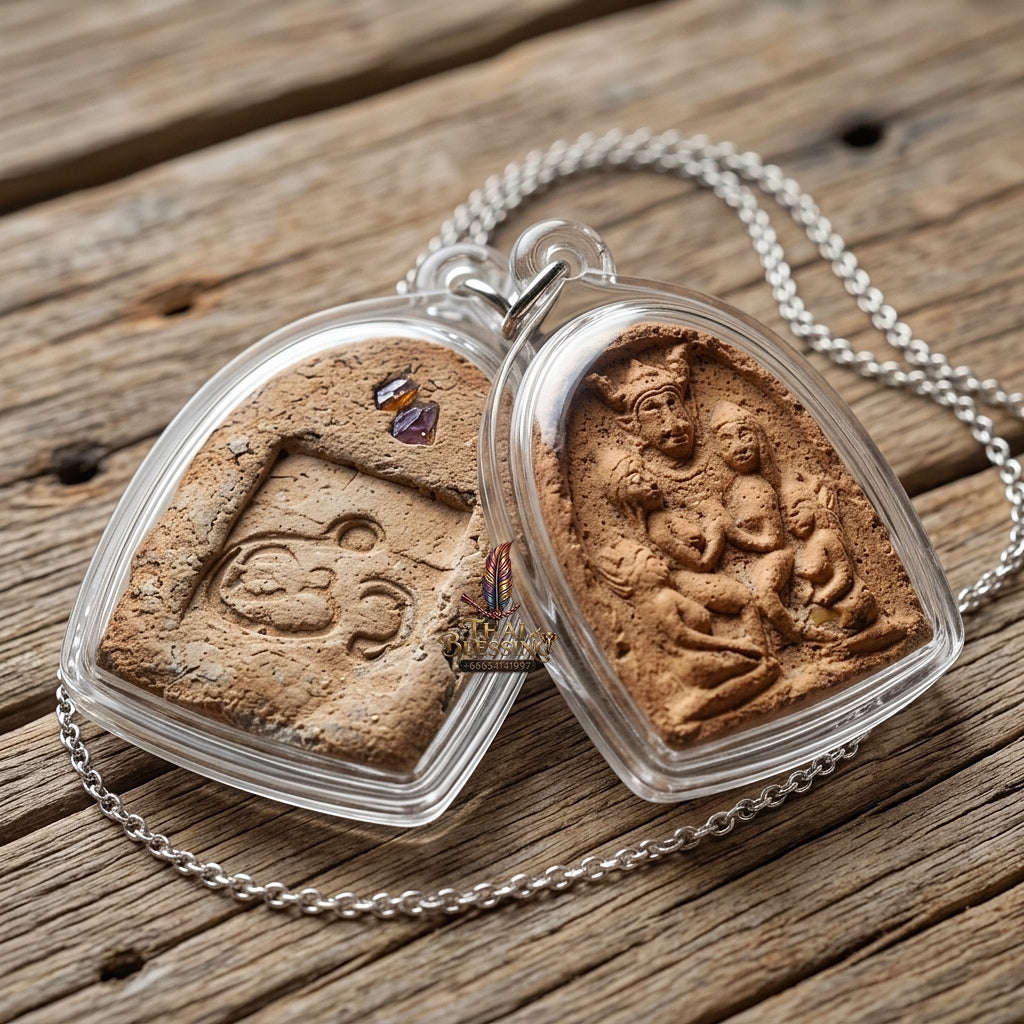 Authentic Sacred Lanna Phaya Khao Kham Golden Horned Lord Charm & Wealth Attraction Amulet (Sacred Herbal Medicine Powder) Thai Blessing Co By RURUECHA