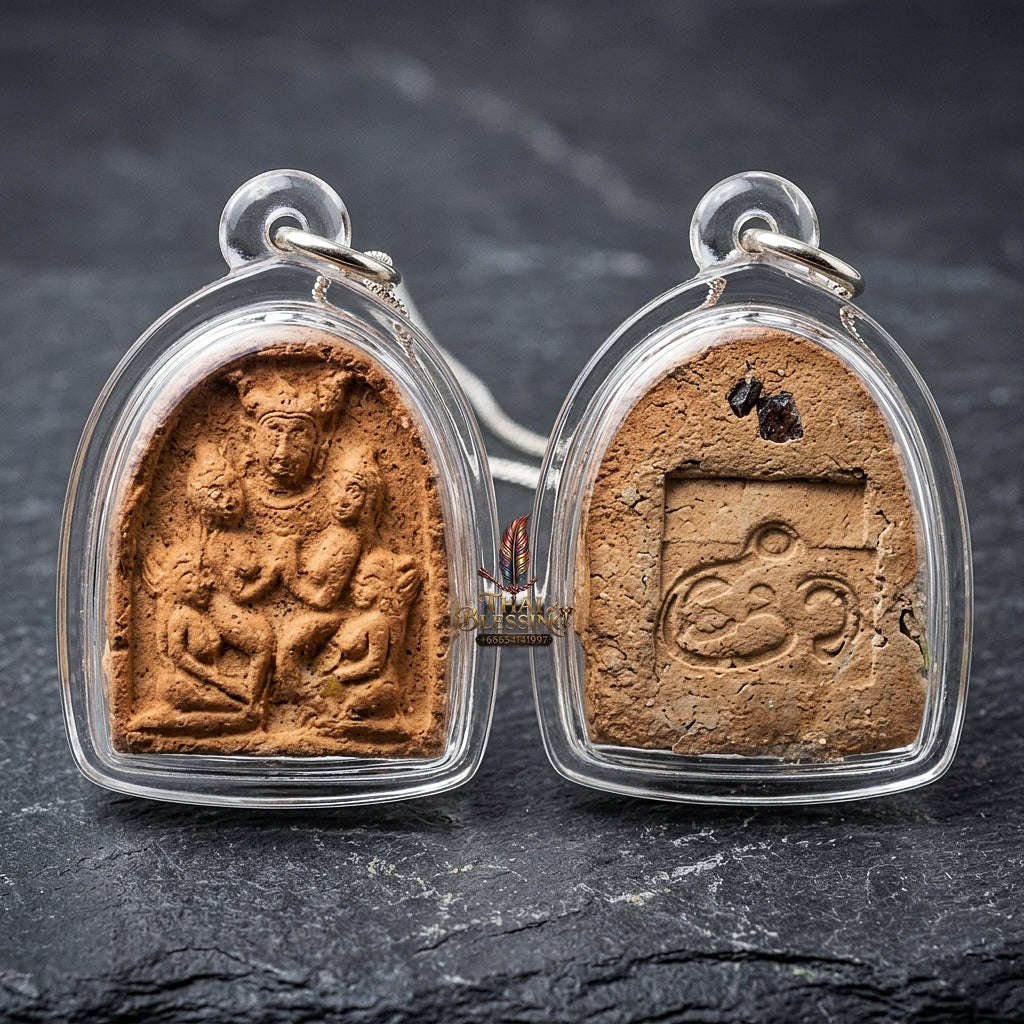 Authentic Sacred Lanna Phaya Khao Kham Golden Horned Lord Charm & Wealth Attraction Amulet (Sacred Herbal Medicine Powder) Thai Blessing Co By RURUECHA