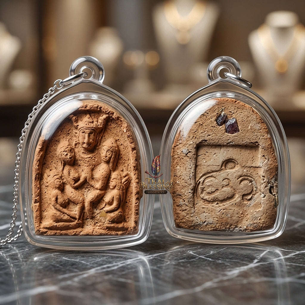 Authentic Sacred Lanna Phaya Khao Kham Golden Horned Lord Charm & Wealth Attraction Amulet (Sacred Herbal Medicine Powder) Thai Blessing Co By RURUECHA