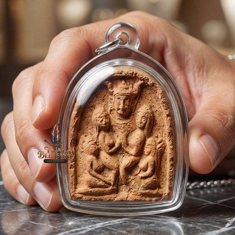 Authentic Sacred Lanna Phaya Khao Kham Golden Horned Lord Charm & Wealth Attraction Amulet (Sacred Herbal Medicine Powder) Thai Blessing Co By RURUECHA