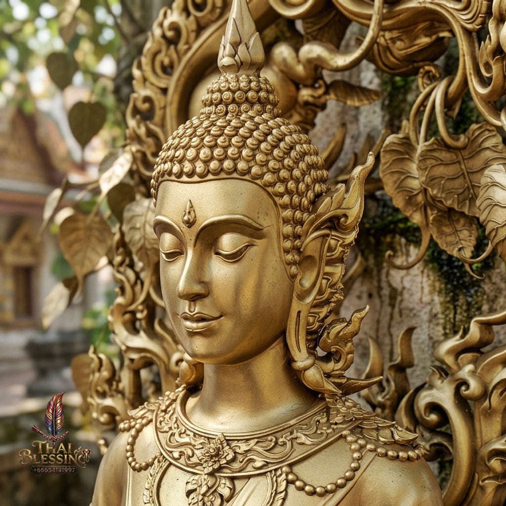 Authentic Sacred Museum-Grade Thai Fine Art Bronze Statue "Phra Phuttha Barami Bodhiyan" (3.5 Inch Lap / 28 cm High Altar Size B.E. 2568) Thai Blessing Co By RURUECHA