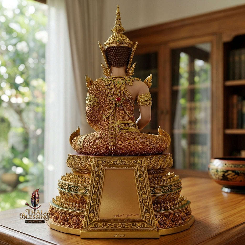 Authentic Sacred Museum-Grade Thai Fine Art Statue "Phra Rattana" (Rattanakosin Style Royal Buddha - 5 Inch Lap / 27 cm High Altar Size) Thai Blessing Co By RURUECHA