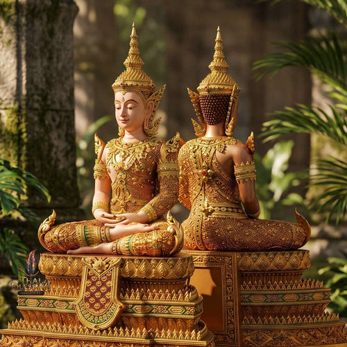 Authentic Sacred Museum-Grade Thai Fine Art Statue "Phra Rattana" (Rattanakosin Style Royal Buddha - 5 Inch Lap / 27 cm High Altar Size) Thai Blessing Co By RURUECHA