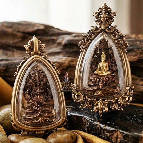 Authentic Sacred Phra Nakprok Phra Buddha Sri Sattanakaraj Phitak Protector Amulet (Antique Patina Bronze Edition - Item 1.13) Thai Blessing Co By RURUECHA