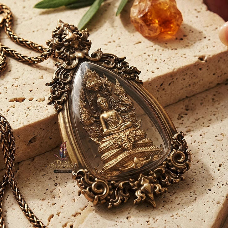 Authentic Sacred Phra Nakprok Phra Buddha Sri Sattanakaraj Phitak Protector Amulet (Pure Sacred Bronze Edition - Item 1.10) Thai Blessing Co By RURUECHA