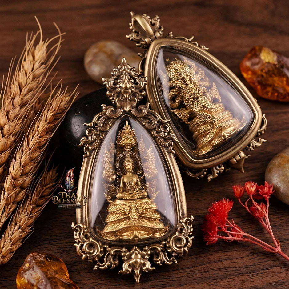 Authentic Sacred Phra Nakprok Phra Buddha Sri Sattanakaraj Phitak Protector Amulet (Pure Sacred Bronze Edition - Item 1.10) Thai Blessing Co By RURUECHA