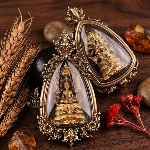 Authentic Sacred Phra Nakprok Phra Buddha Sri Sattanakaraj Phitak Protector Amulet (Pure Sacred Bronze Edition - Item 1.10) Thai Blessing Co By RURUECHA