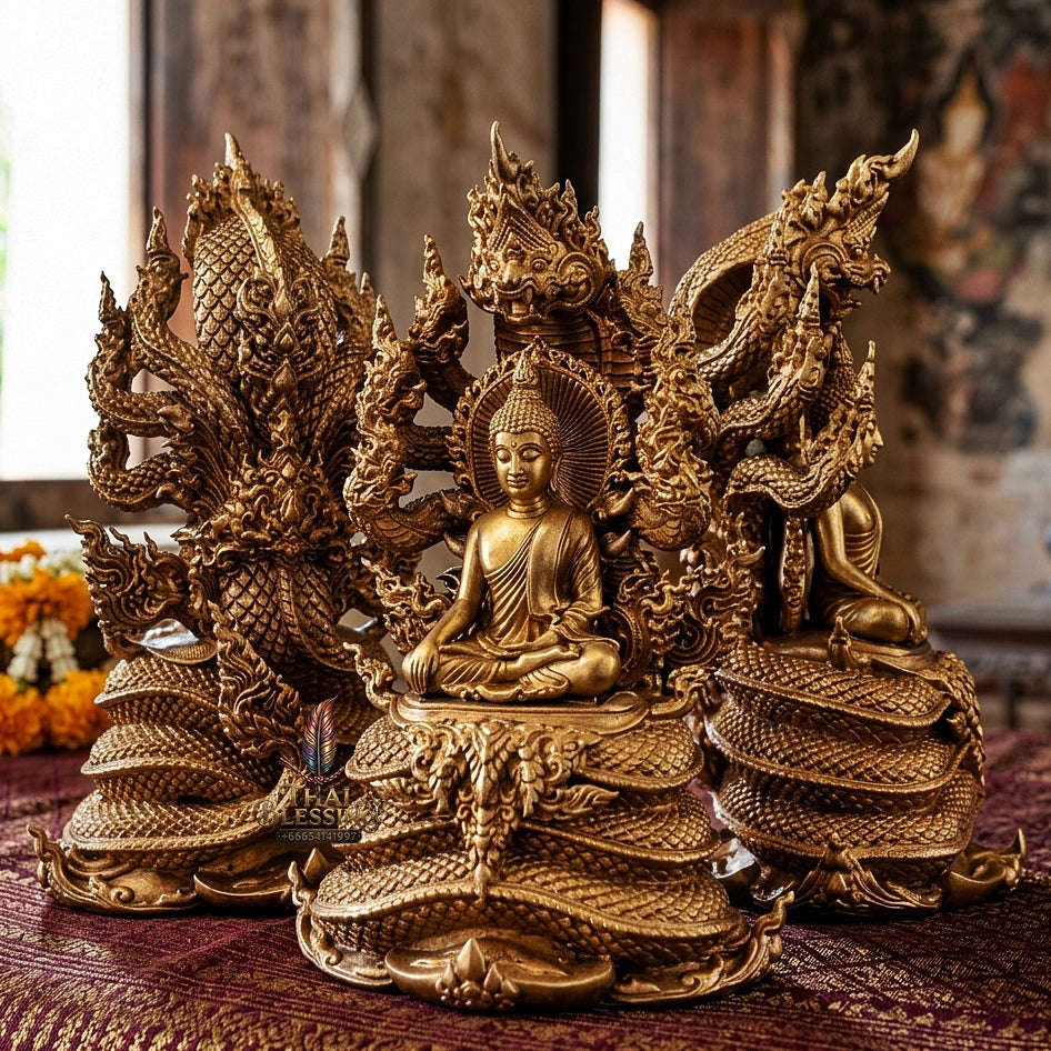 Authentic Sacred Phra Nakprok Phra Buddha Sri Sattanakaraj Phitak Protector Amulet (Pure Sacred Bronze Edition - Item 1.10) Thai Blessing Co By RURUECHA